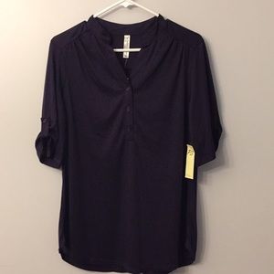 NWT deep purple short sleeve Henley.